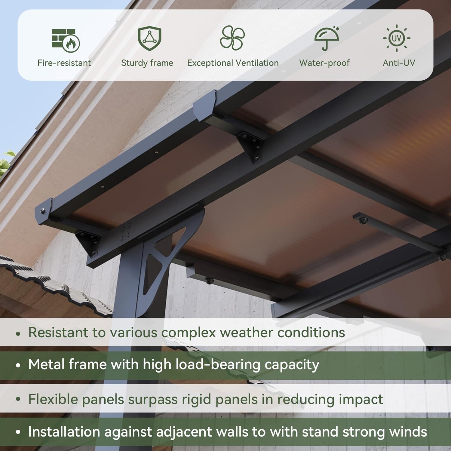 Polycarbonate Wall Mounted Lean To Gazebo