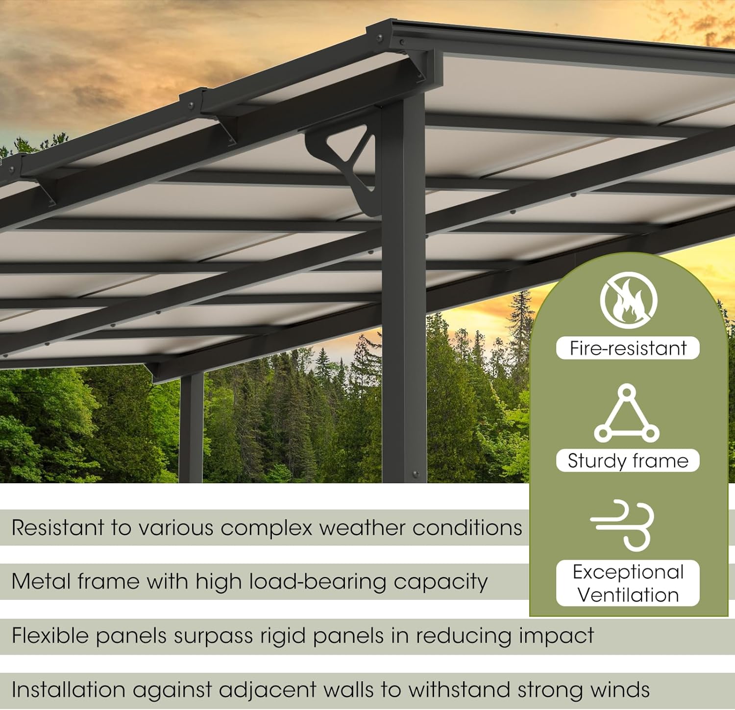 Polycarbonate Wall Mounted Lean To Gazebo