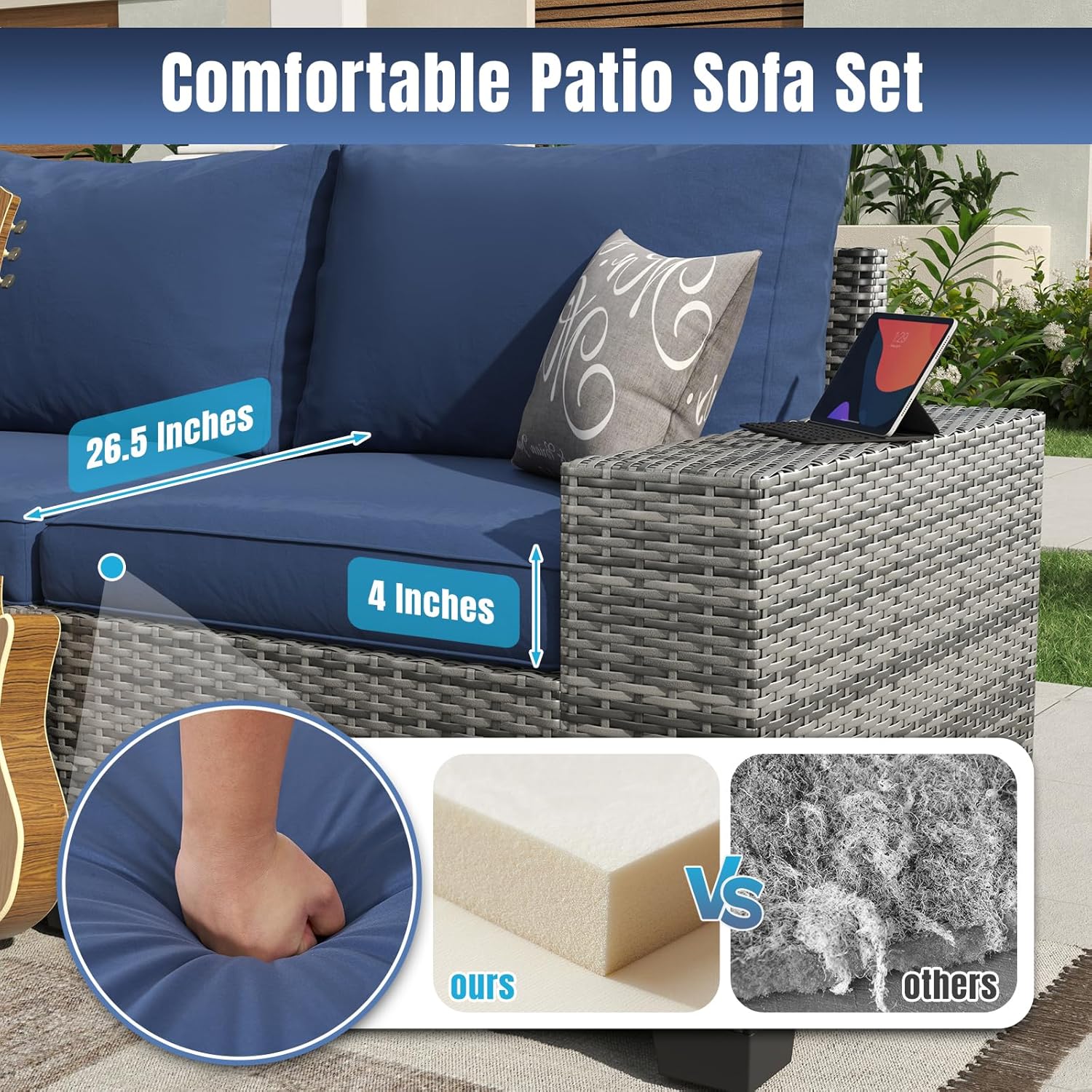 Aoxun 6 Pieces/7 Pieces Patio Furniture Set