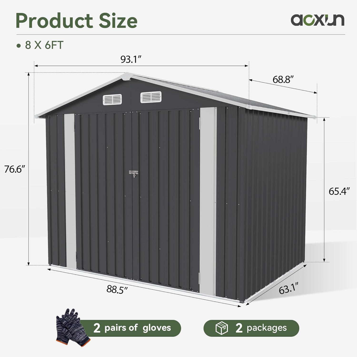 Metal Utility Shed House with Air Vent