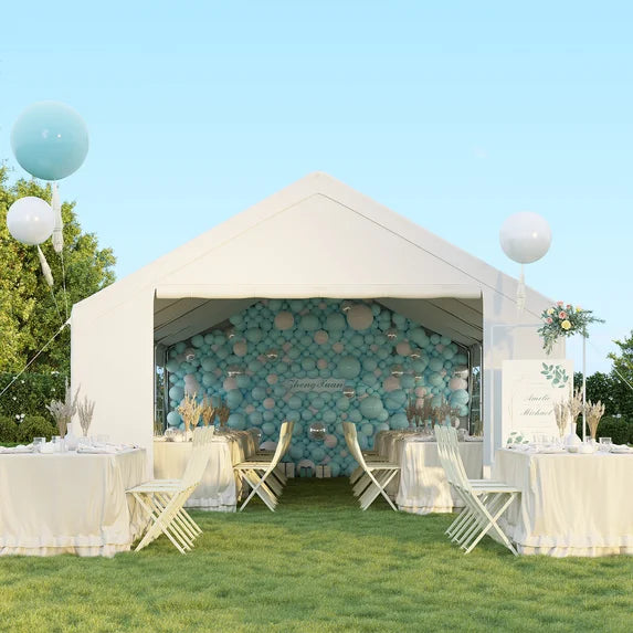 Aoxun Wedding & Event Tent, 32x16 FT White Canopy with Removable Sidewalls, Waterproof Party Tent for Outdoor Gatherings, BBQ, Birthday, Camping