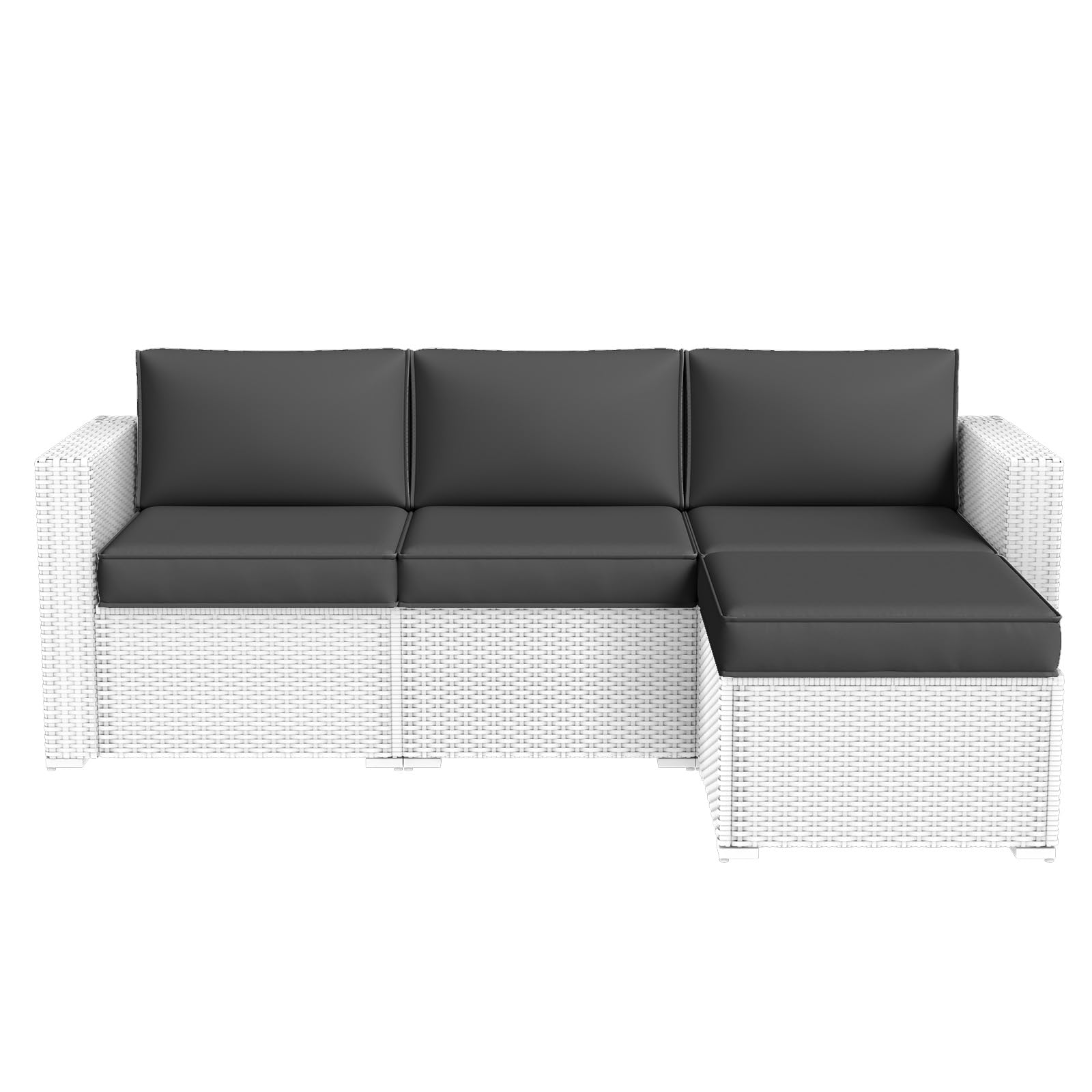 Aoxun Patio Furniture Cushions for Outdoor Furniture Set of 4, Thick Replacement Patio Couch Cushions for Outdoor Furniture, 7-Piece Splashproof Fade Resistant Outdoor Couch Cushions, Grey