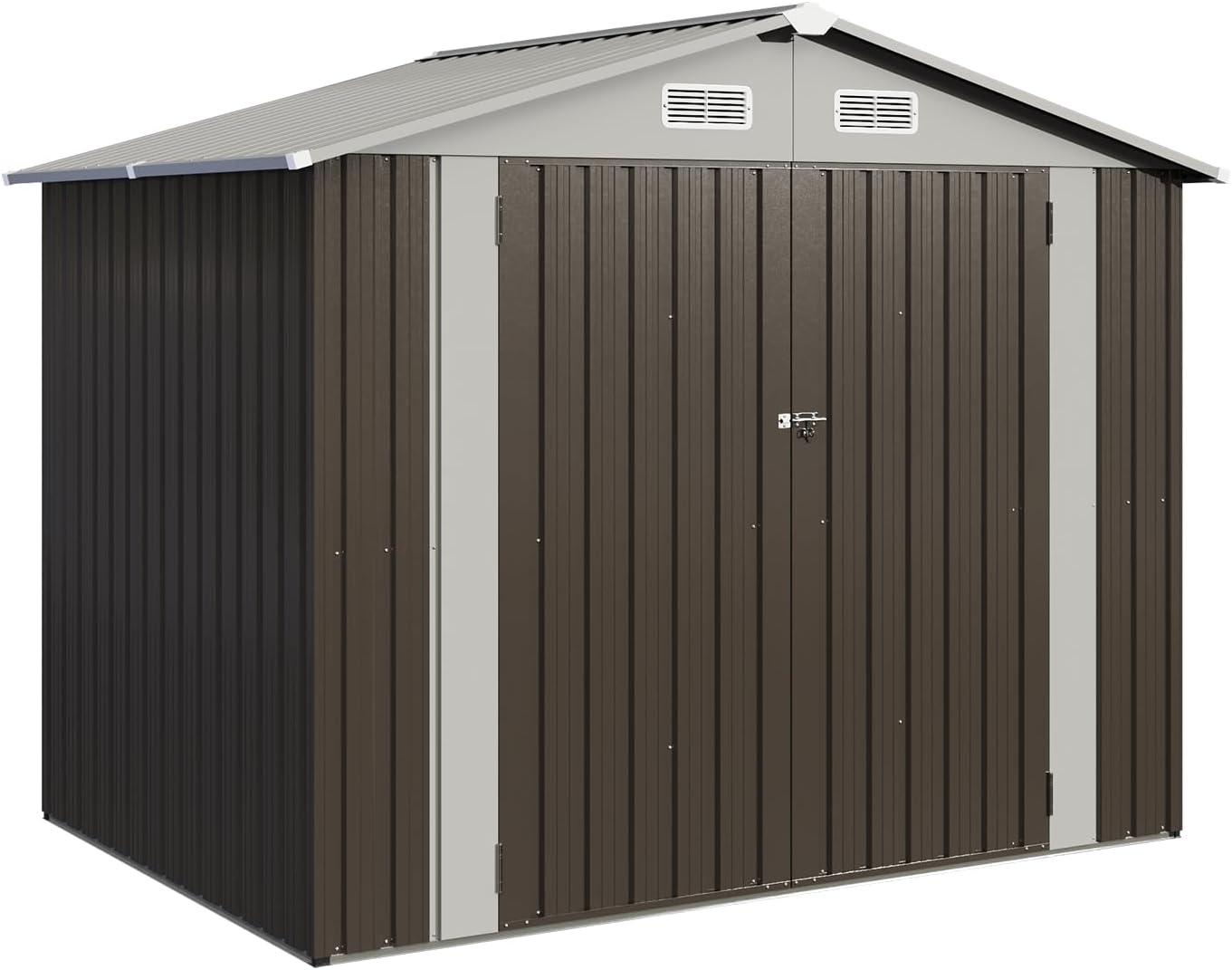 Utility Metal Shed, Steel Tool Shed with Air Vent and Lockable Door