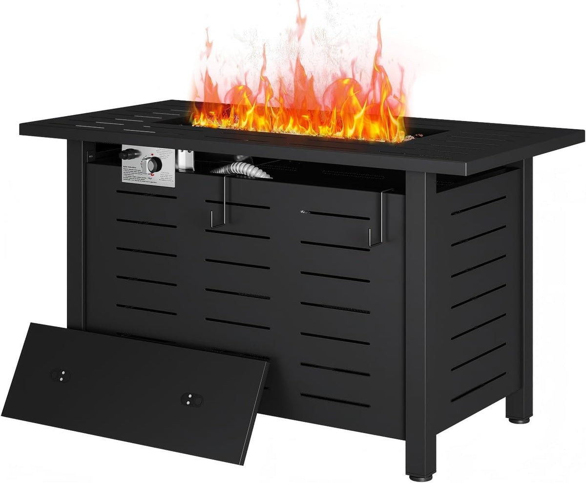 Aoxun 2-in-1 Propane Fire Pit Table with Removable Lid