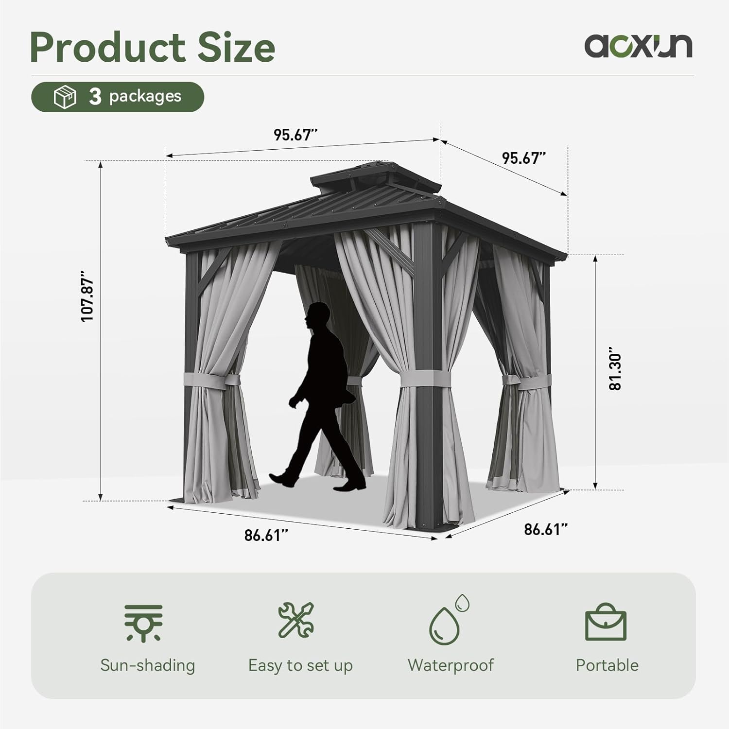 Aoxun Classic Hardtop Gazebo