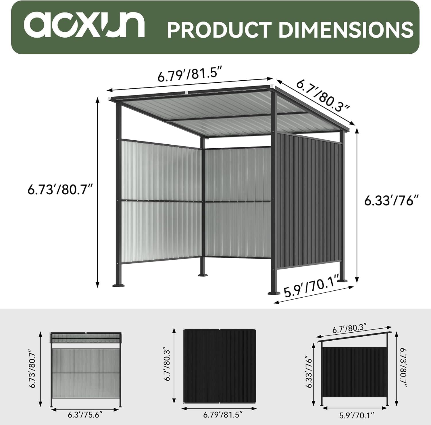 6' x 6' Metal Grill Shed - View 2