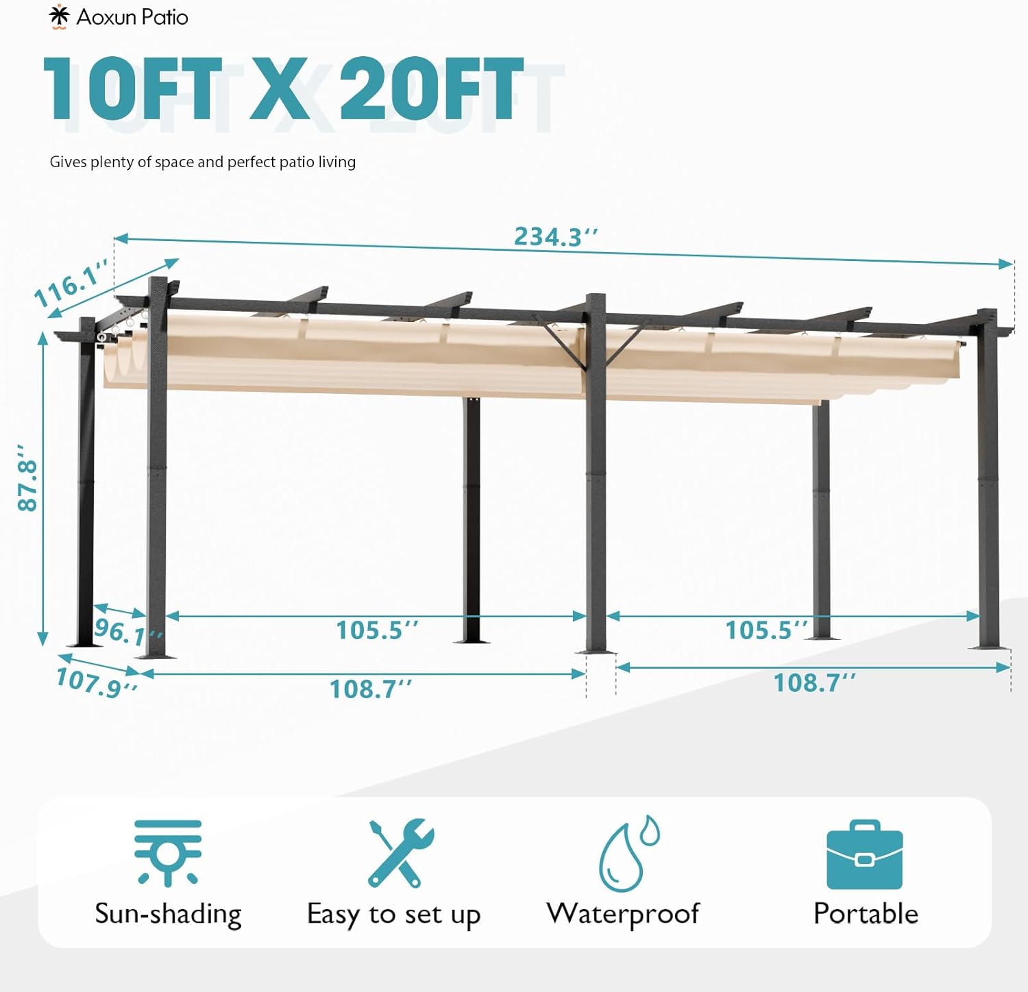 Louvered Aluminum Pergola