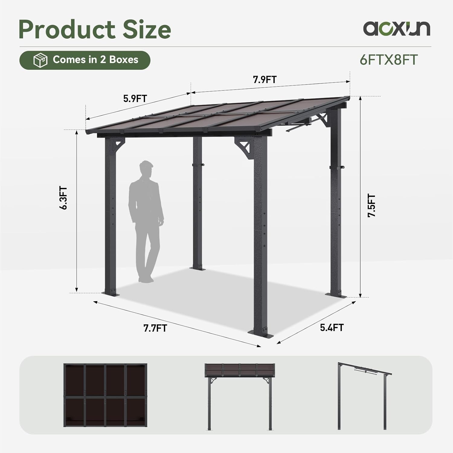 Polycarbonate Wall Mounted Lean To Gazebo