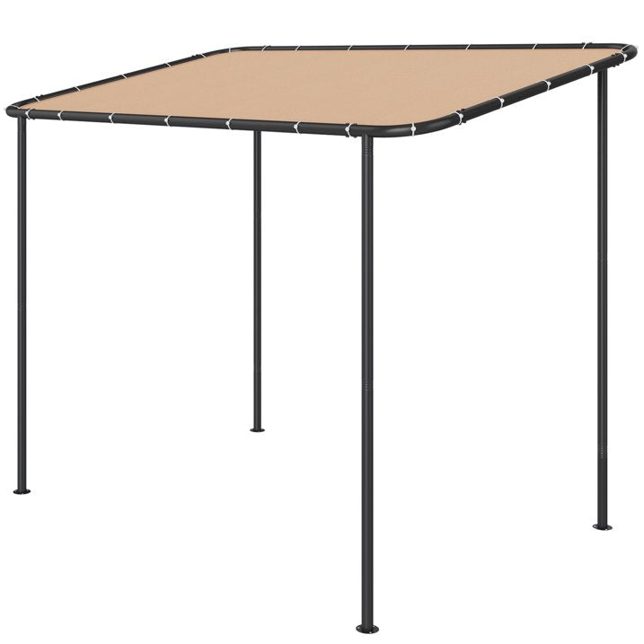 Aoxun 10x6 Lean to Gazebo Outdoor Pergola with Water Resistant & UV-Resistant, Wall-Mounted Canopy Sloped Roof Awning for Patio Backyard, Deck, or Garden Khaki