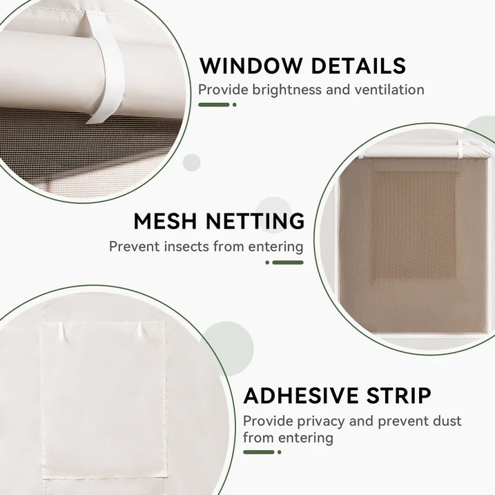 Aoxun Winter Cover 16' x 12' for Hardtop Gazebos,Outdoor Gazebo Cover with Sidewalls and Mesh Windows, All Season Waterproof Enclosed Canopy Covers, White(Gazebo not Included)