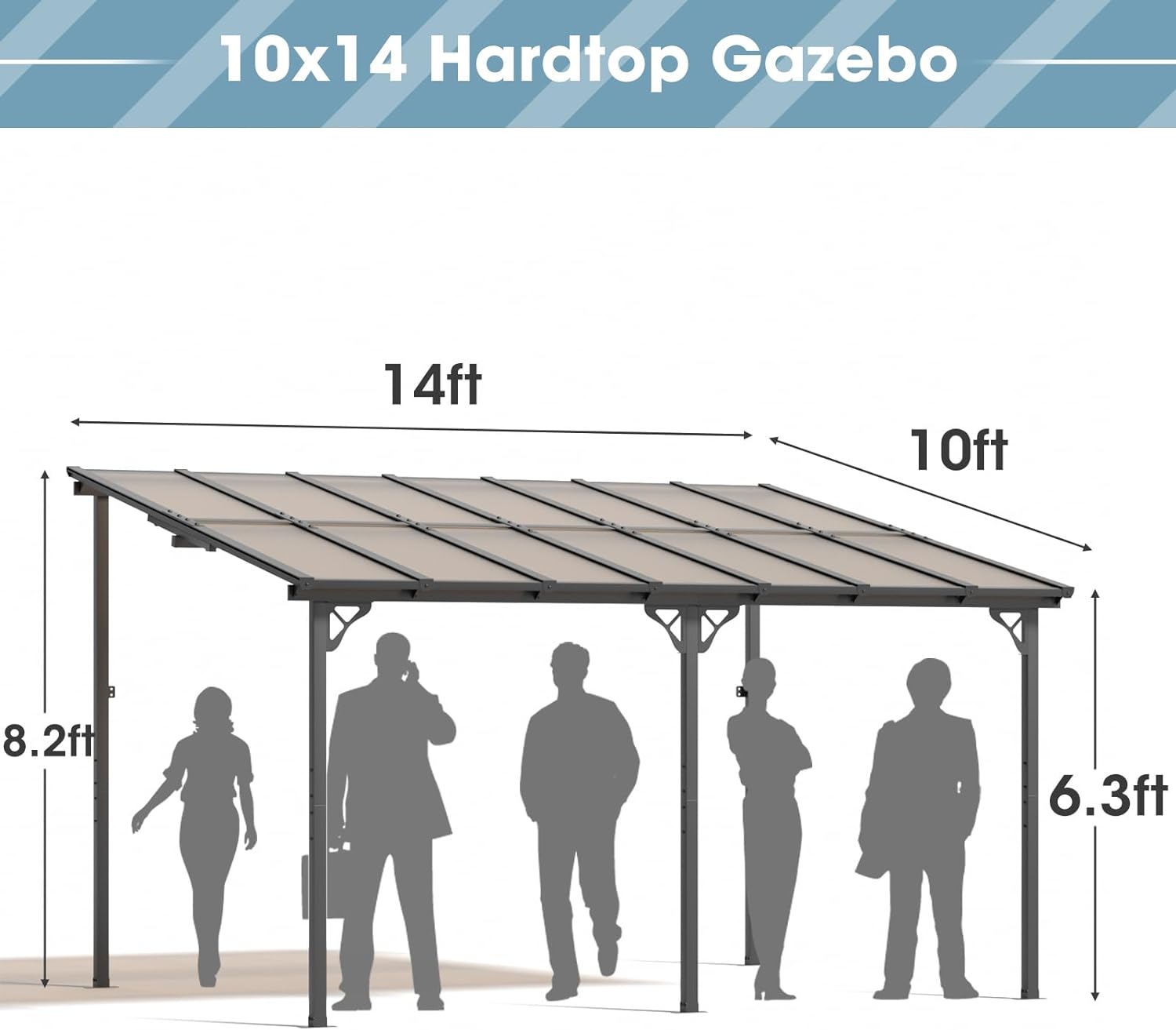 Polycarbonate Wall Mounted Lean To Gazebo