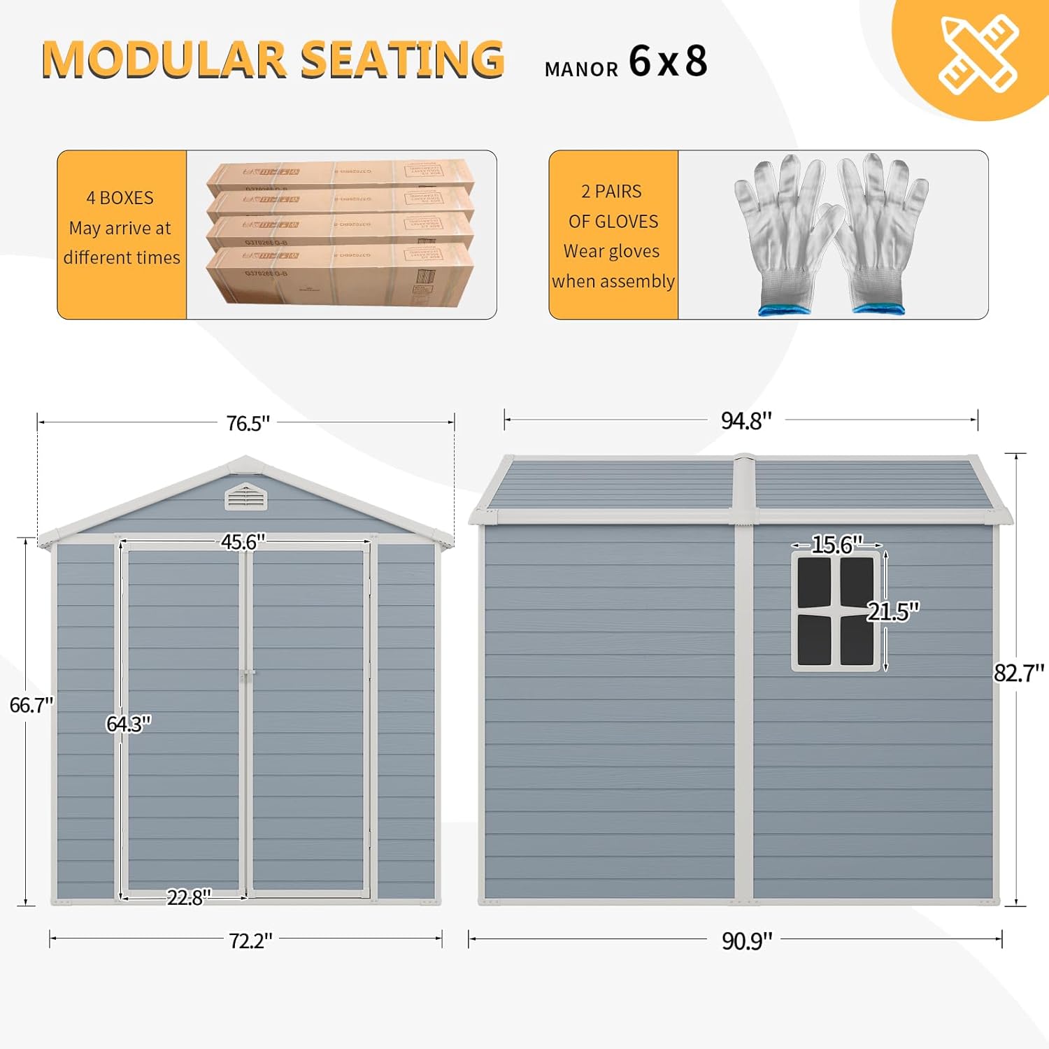 Resin Utility Storage Shed House