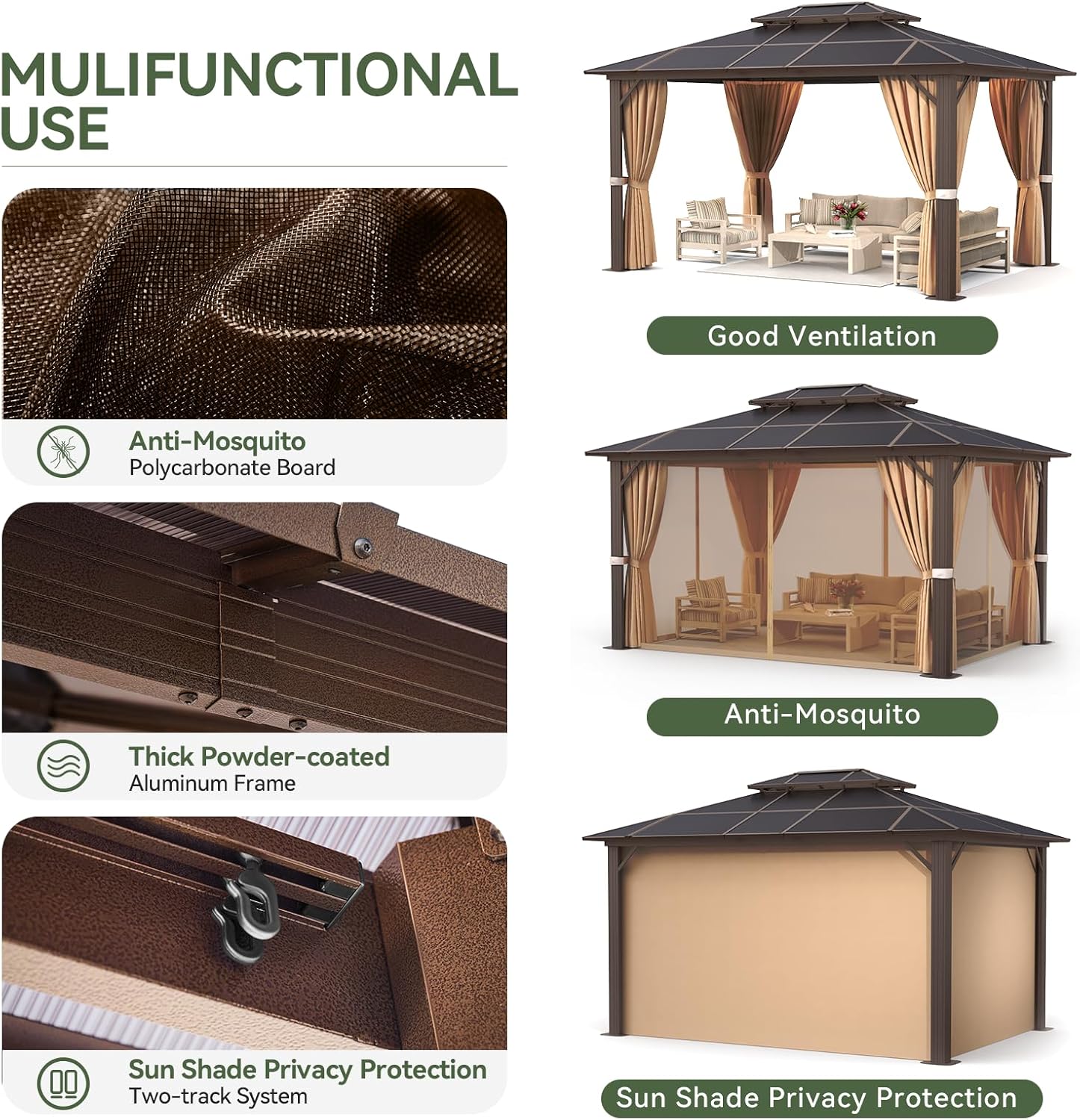 Polycarbonate Hardtop Gazebo