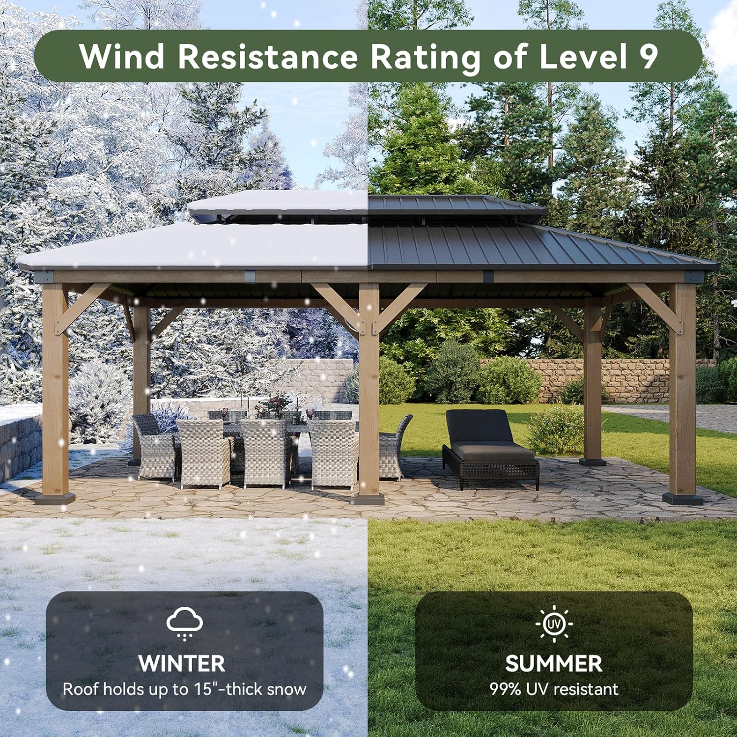 Hardtop Cedar Wood Gazebo