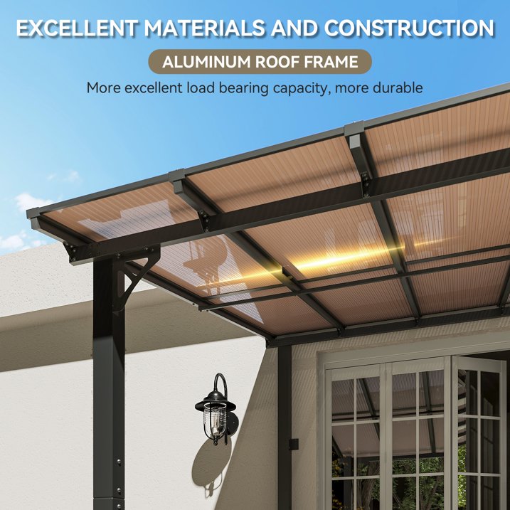 AOXUN 10' x 20' Hardtop Gazebo Outdoor Aluminum Pergola For Garden, Patio, Backyard-Black