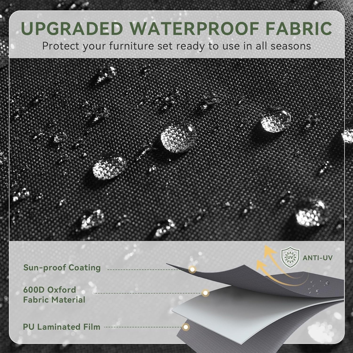 Aoxun Patio Furniture Set, 6 Pcs Outdoor Patio Furniture Sets with 4in Thicken Cushion, Widen Armrests Wicker Outdoor Sectional for Backyard (Waterproof Cover Include)