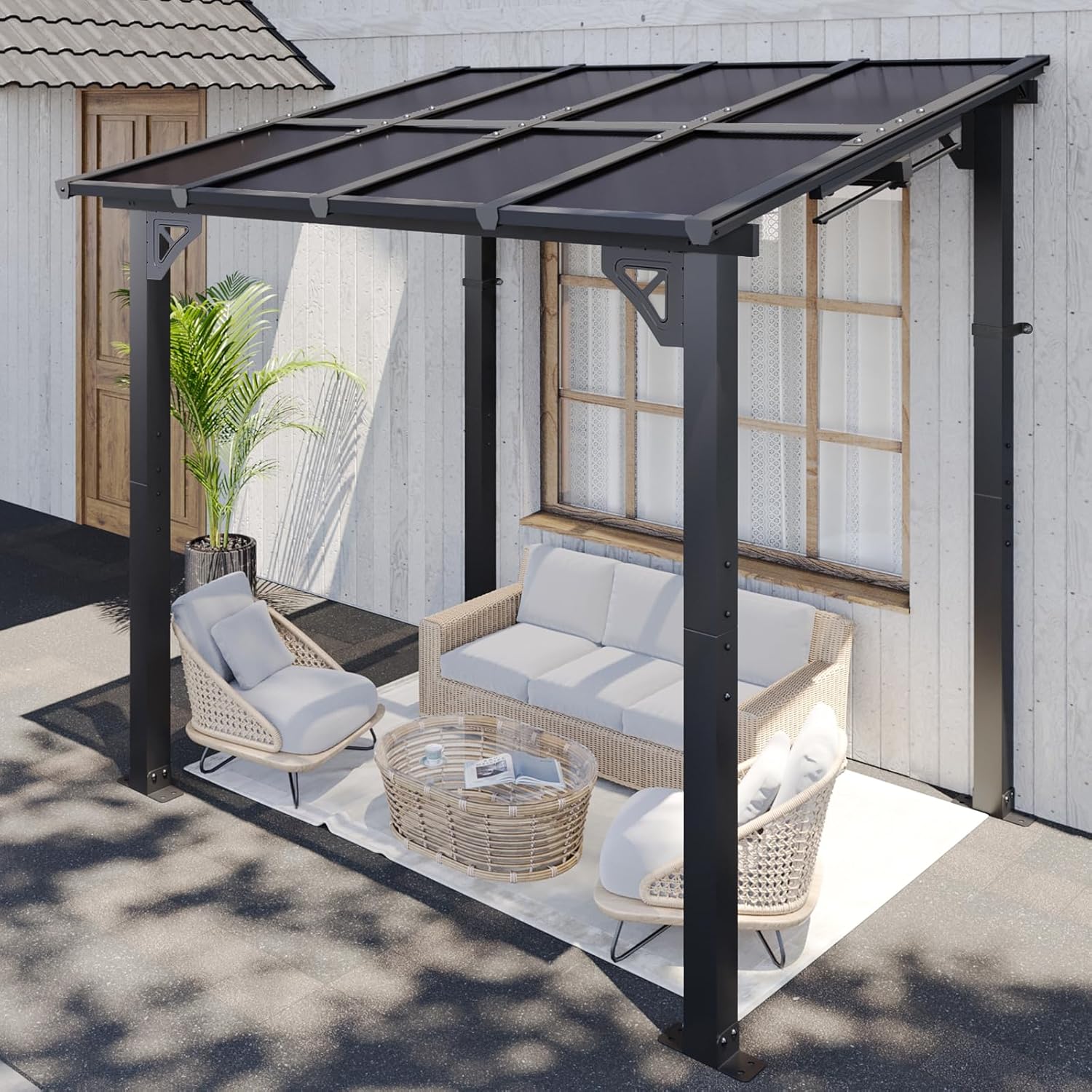 Polycarbonate Wall Mounted Lean To Gazebo