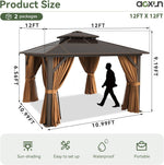 12' x 12' Polycarbonate Hardtop Gazebo - View 4