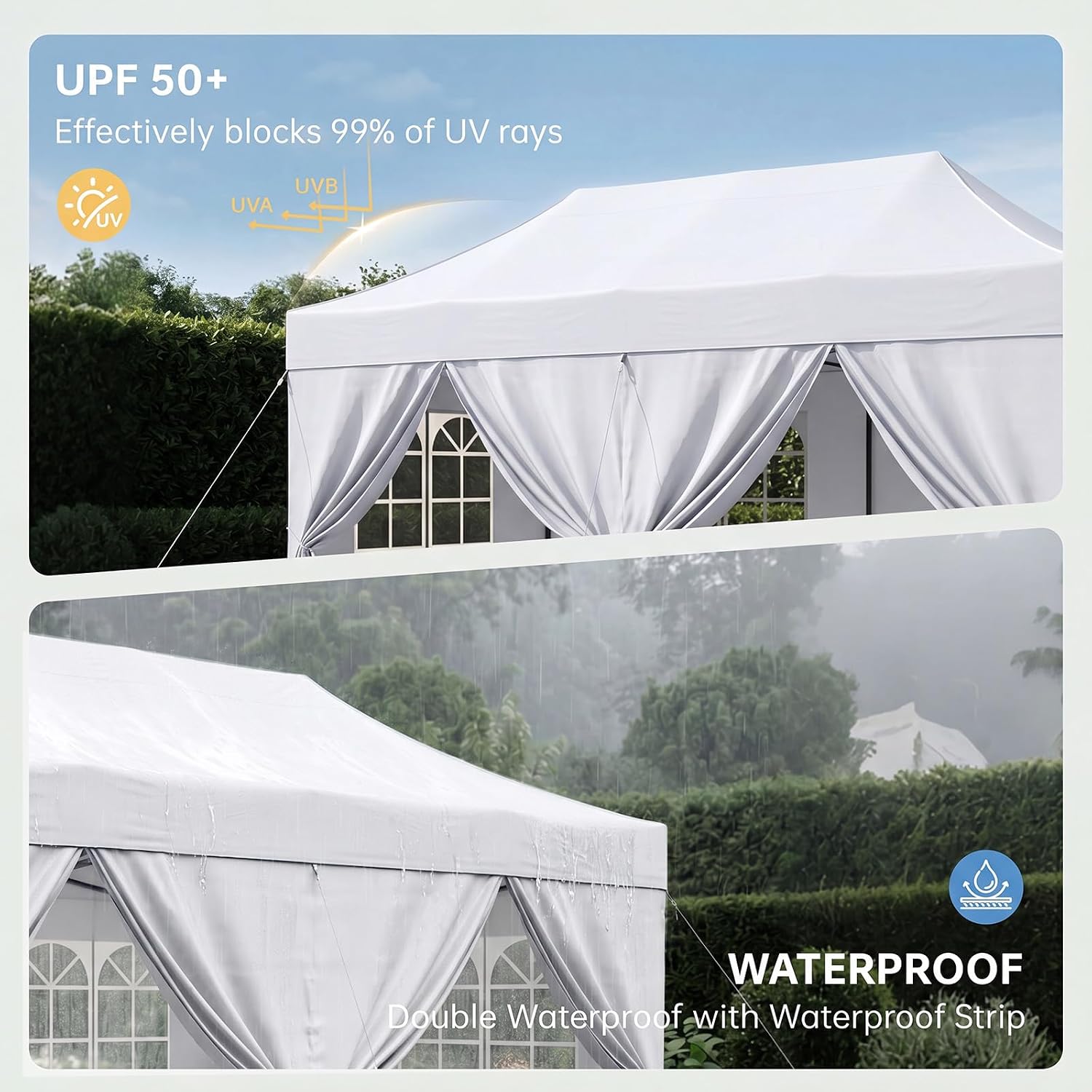 10' x 20' White Pop-Up Canopy - View 3