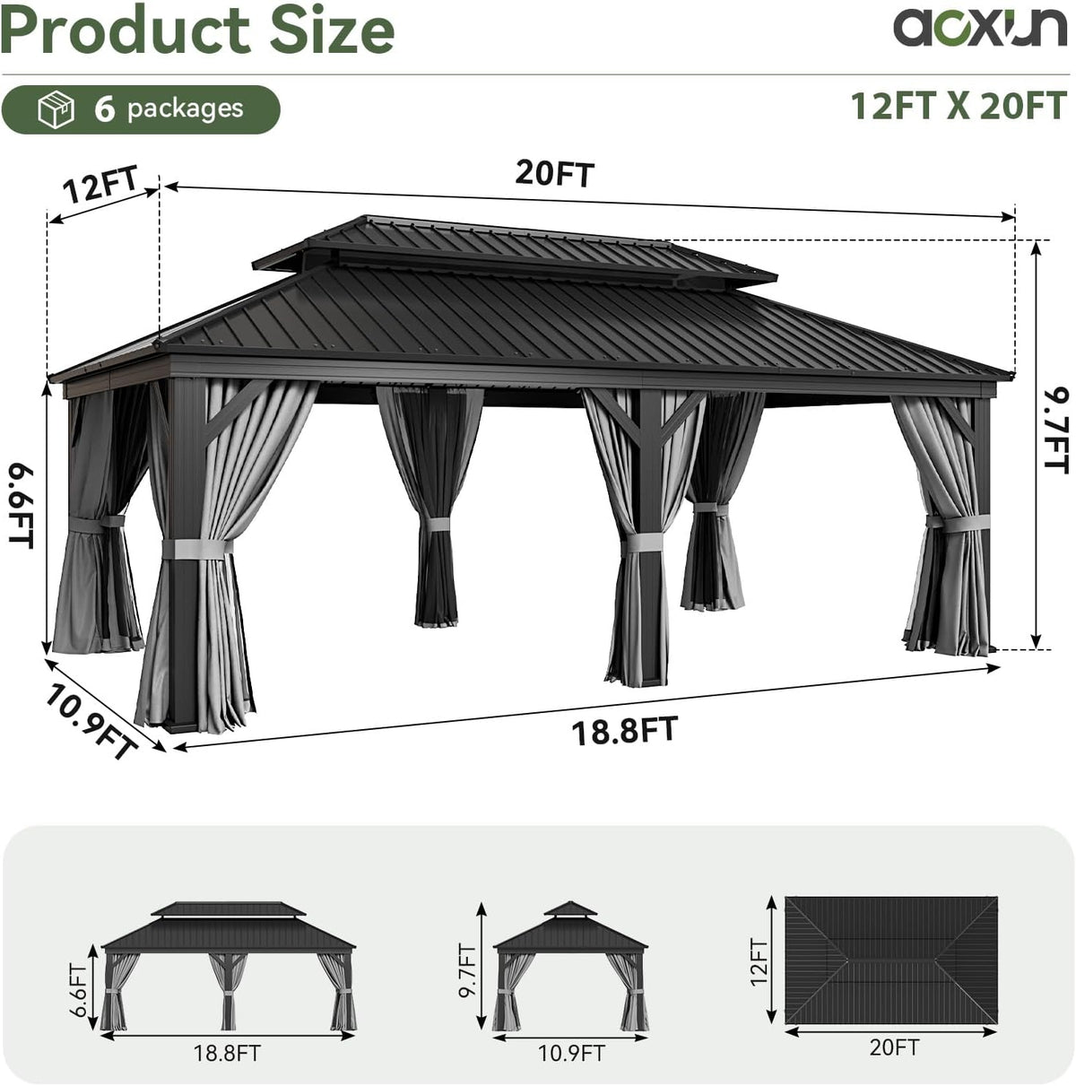 12' x 20' Hardtop Gazebo - View 2