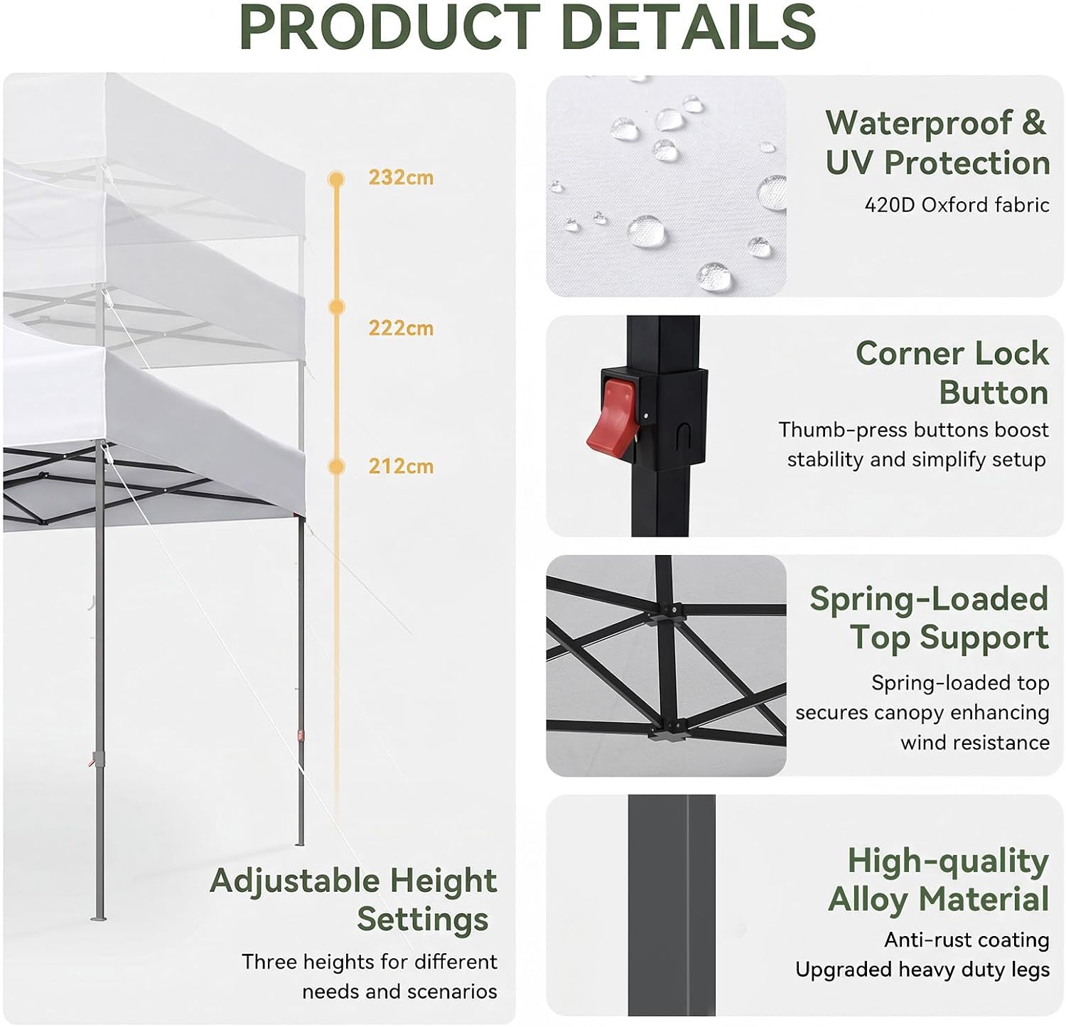 10' x 20' White Pop-Up Canopy - View 2