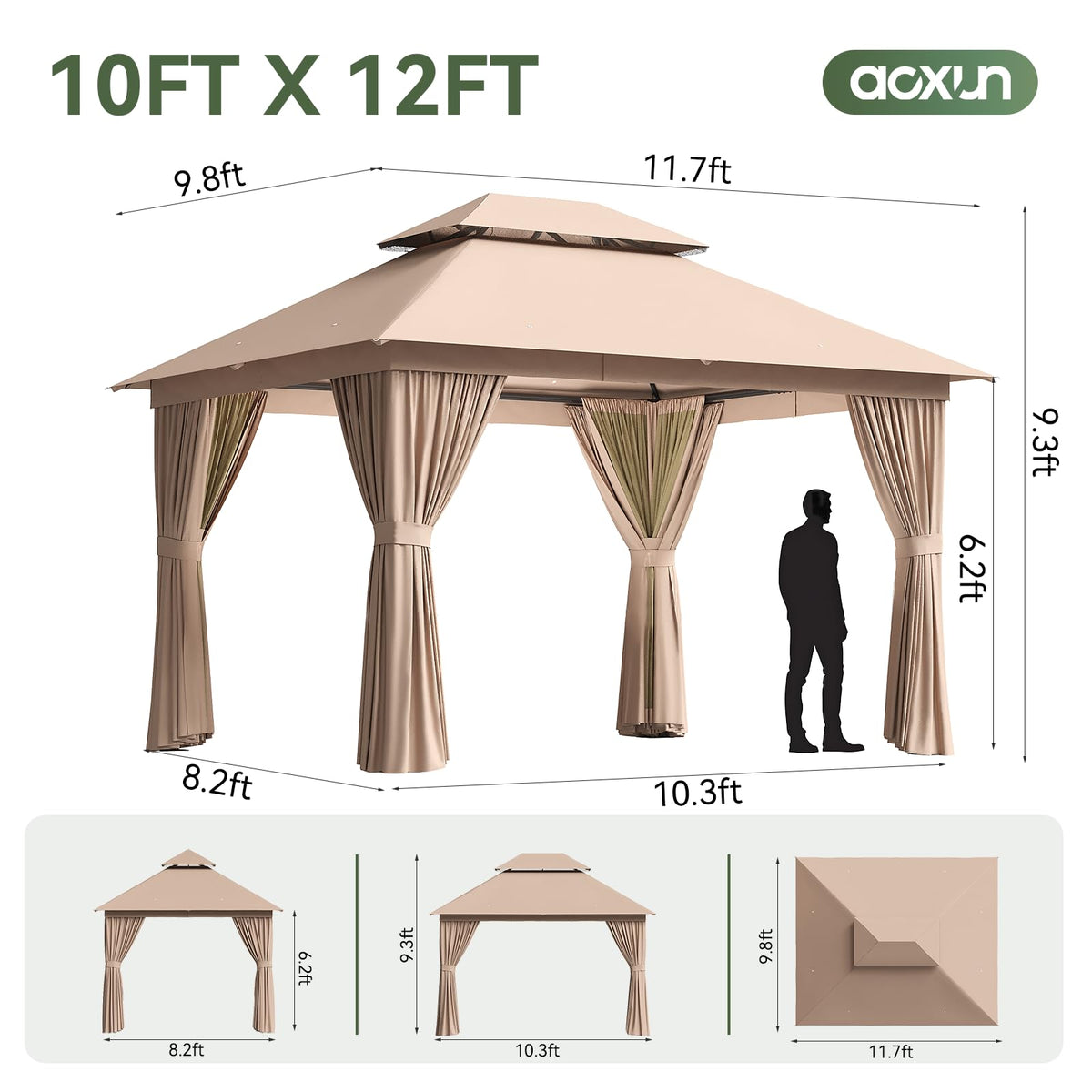 Aoxun Outdoor Soft Top Gazebo