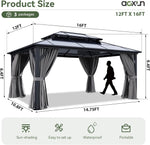 12' x 16' Polycarbonate Hardtop Gazebo - View 2