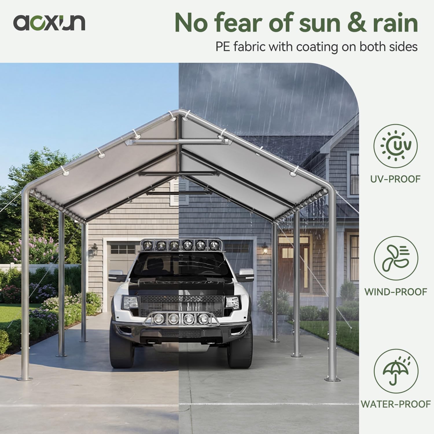 10' x 20' White Carport - View 3