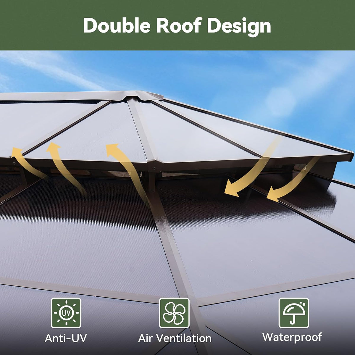 10' x 12' Polycarbonate Hardtop Gazebo - View 3