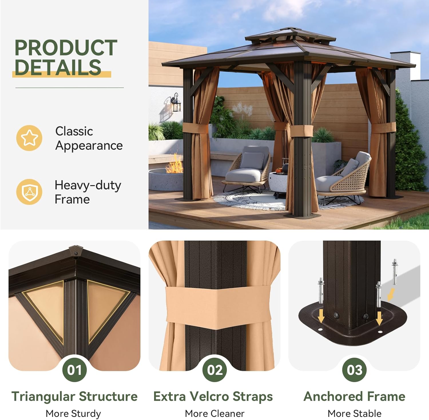 Polycarbonate Hardtop Gazebo