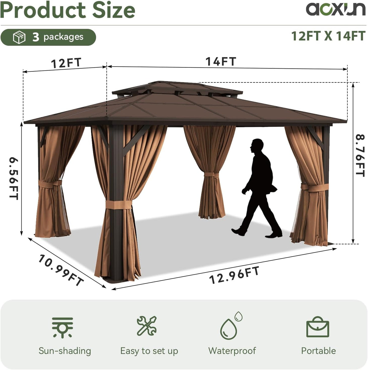12' x 14' Polycarbonate Hardtop Gazebo - View 4