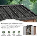 Aoxun 6' x 4' Metal Storage Shed, Brown