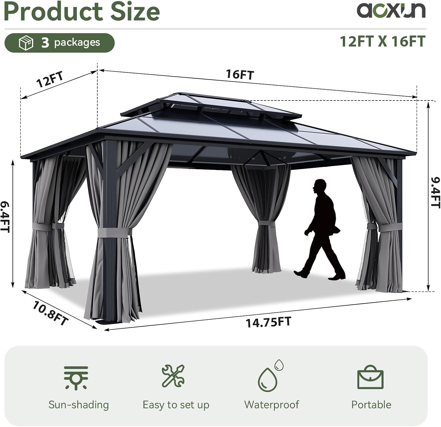 Polycarbonate Hardtop Gazebo