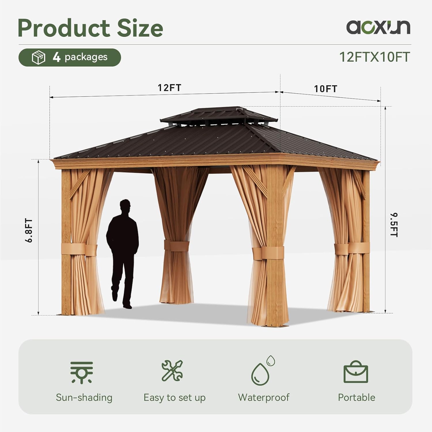 Hardtop Gazebo with Rain Gutter