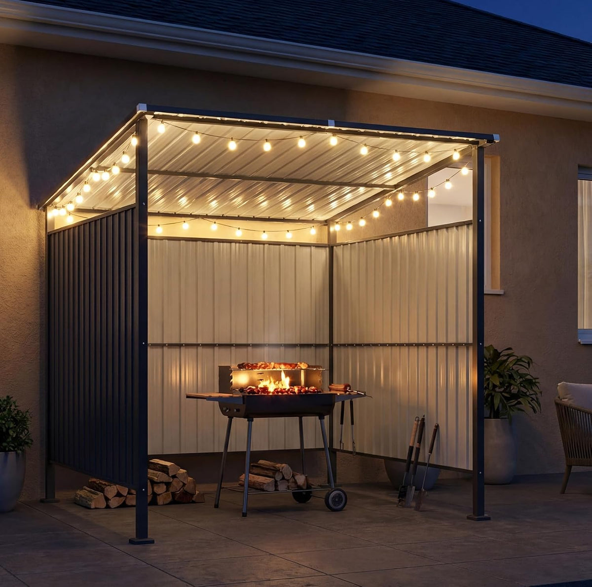 6' x 6' Metal Grill Shed - View 3