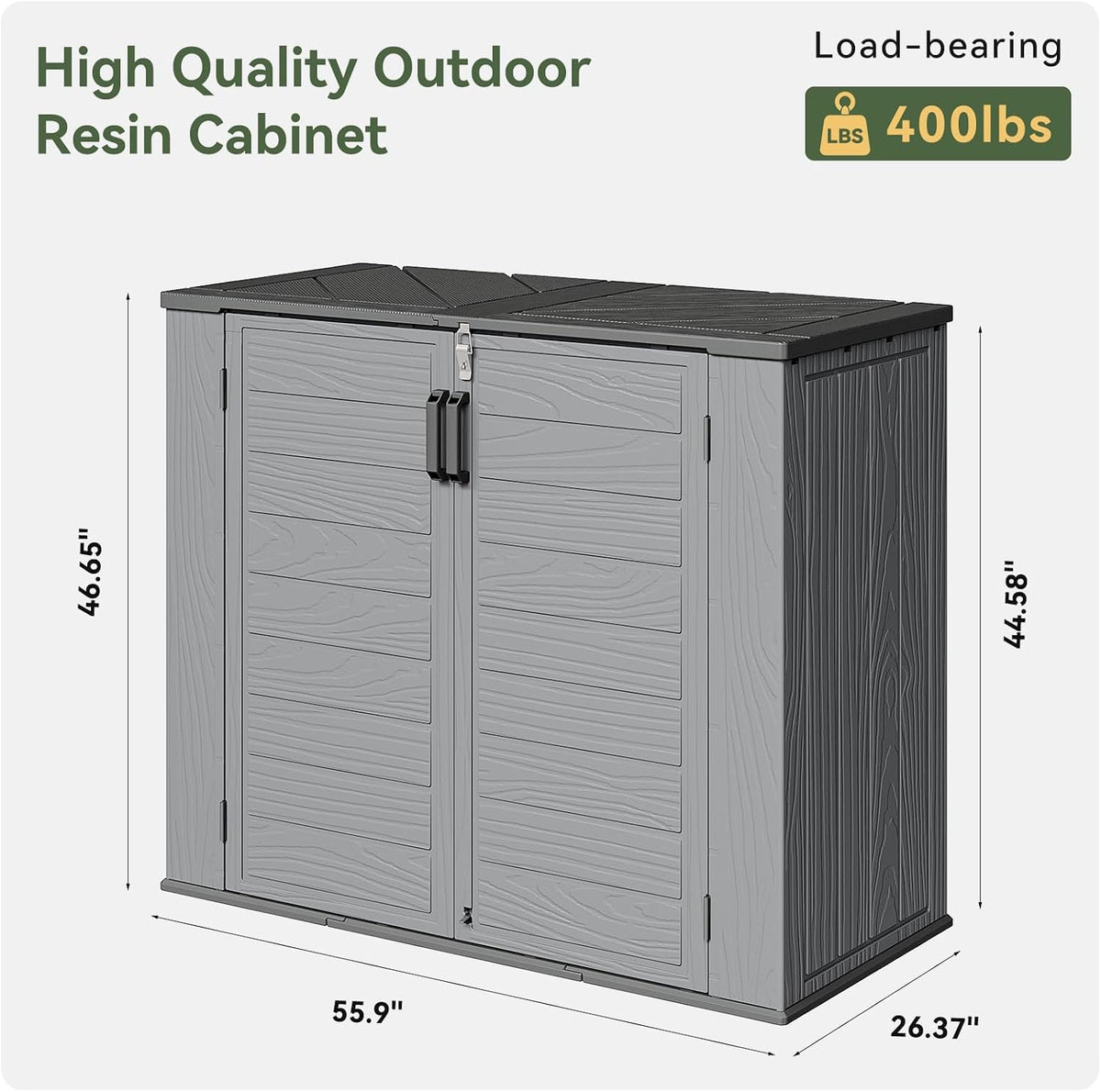 White Horizontal Resin Storage Shed - View 5