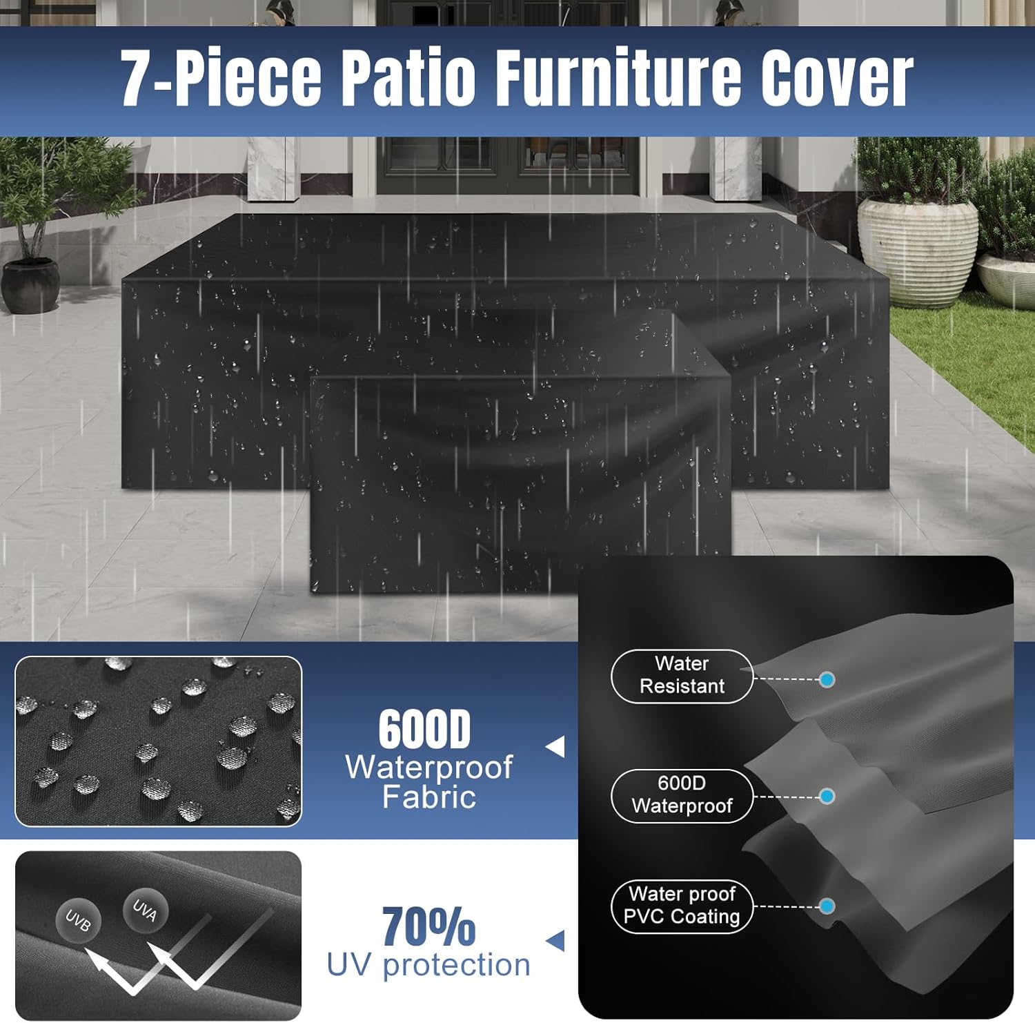 Patio Wicker Sofa Sets with Umbrella / Fire Pit