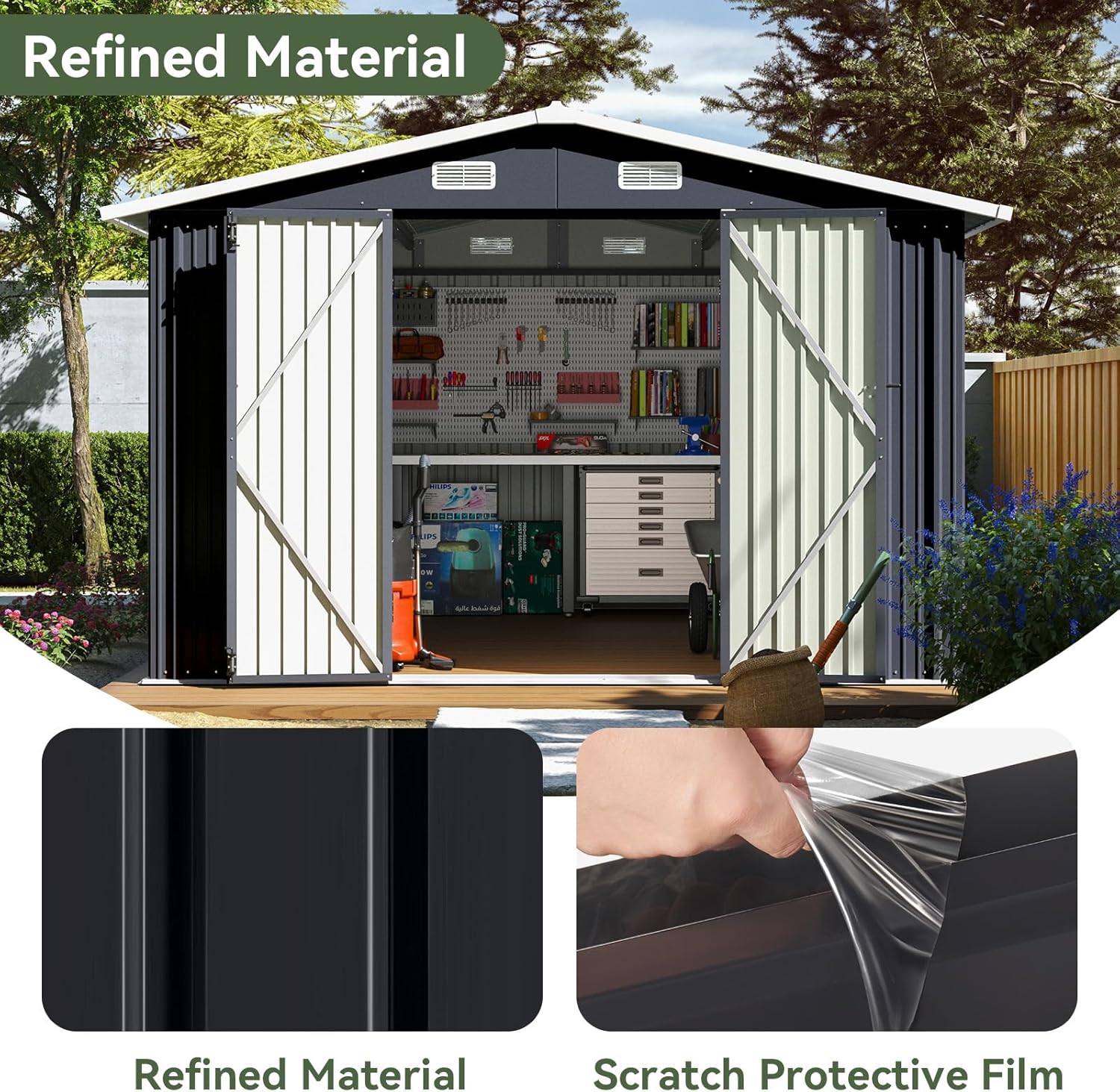 Metal Utility Shed House with Air Vent