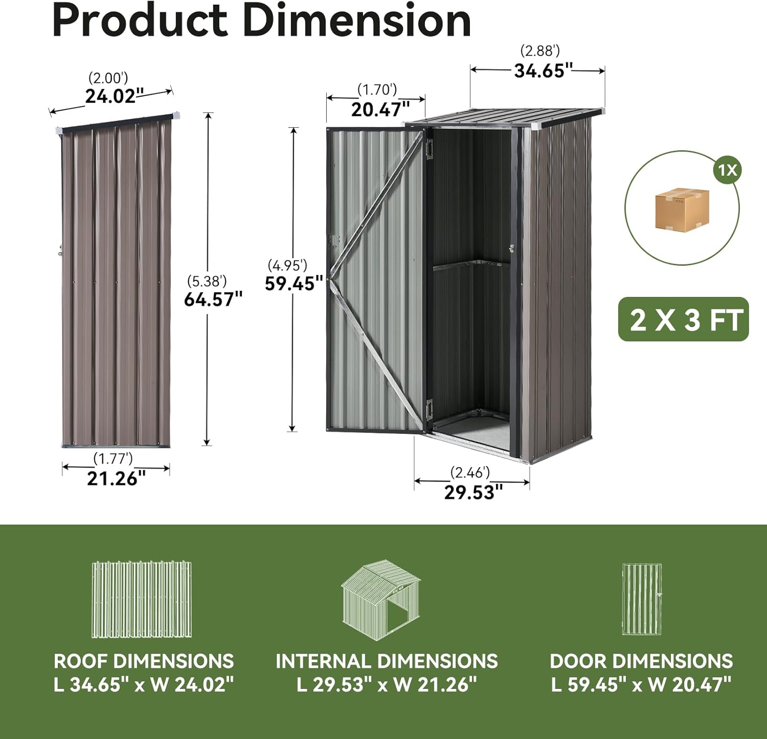 Metal Lean To Storage Shed without Base