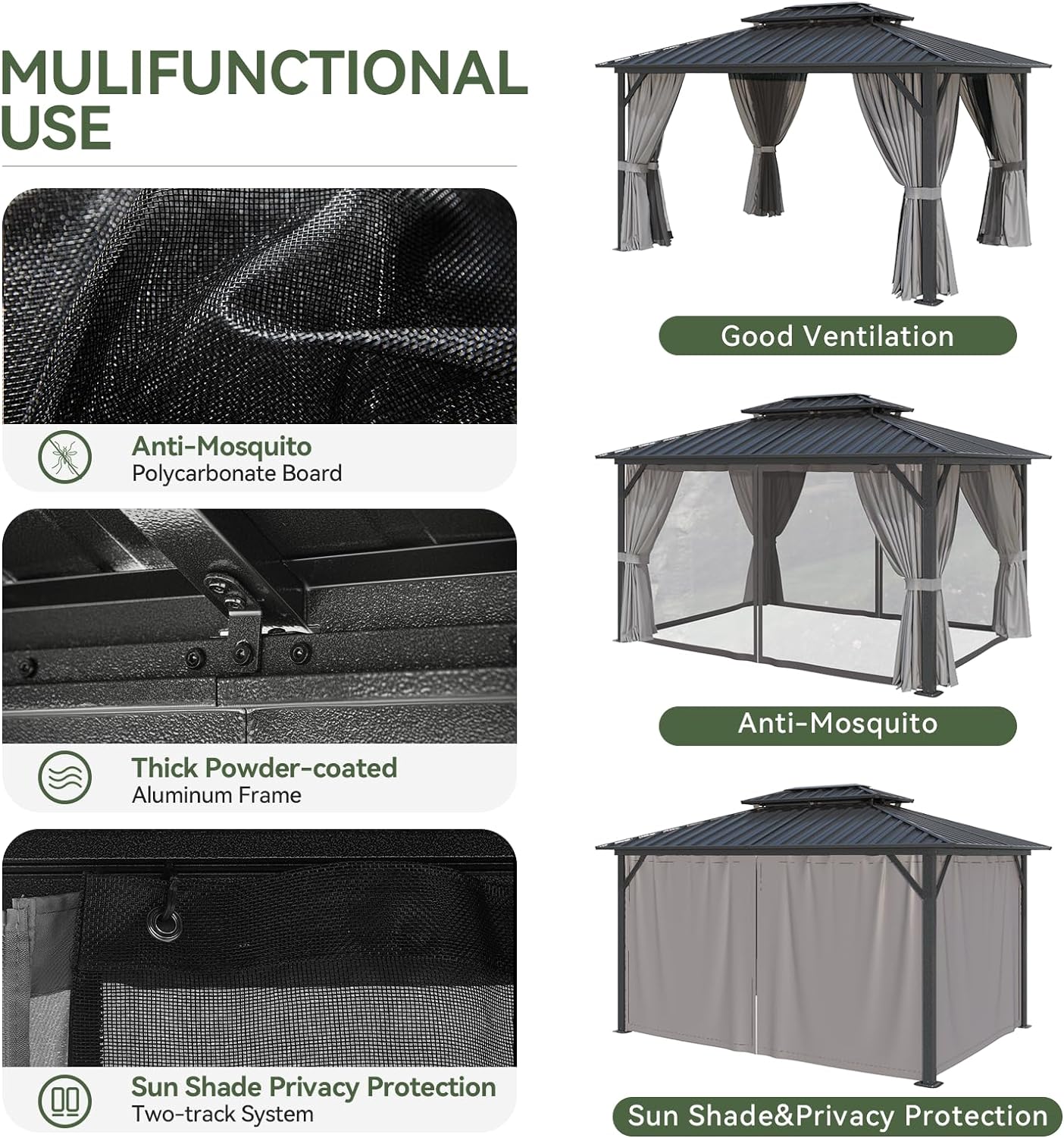 Aoxun Classic Hardtop Gazebo