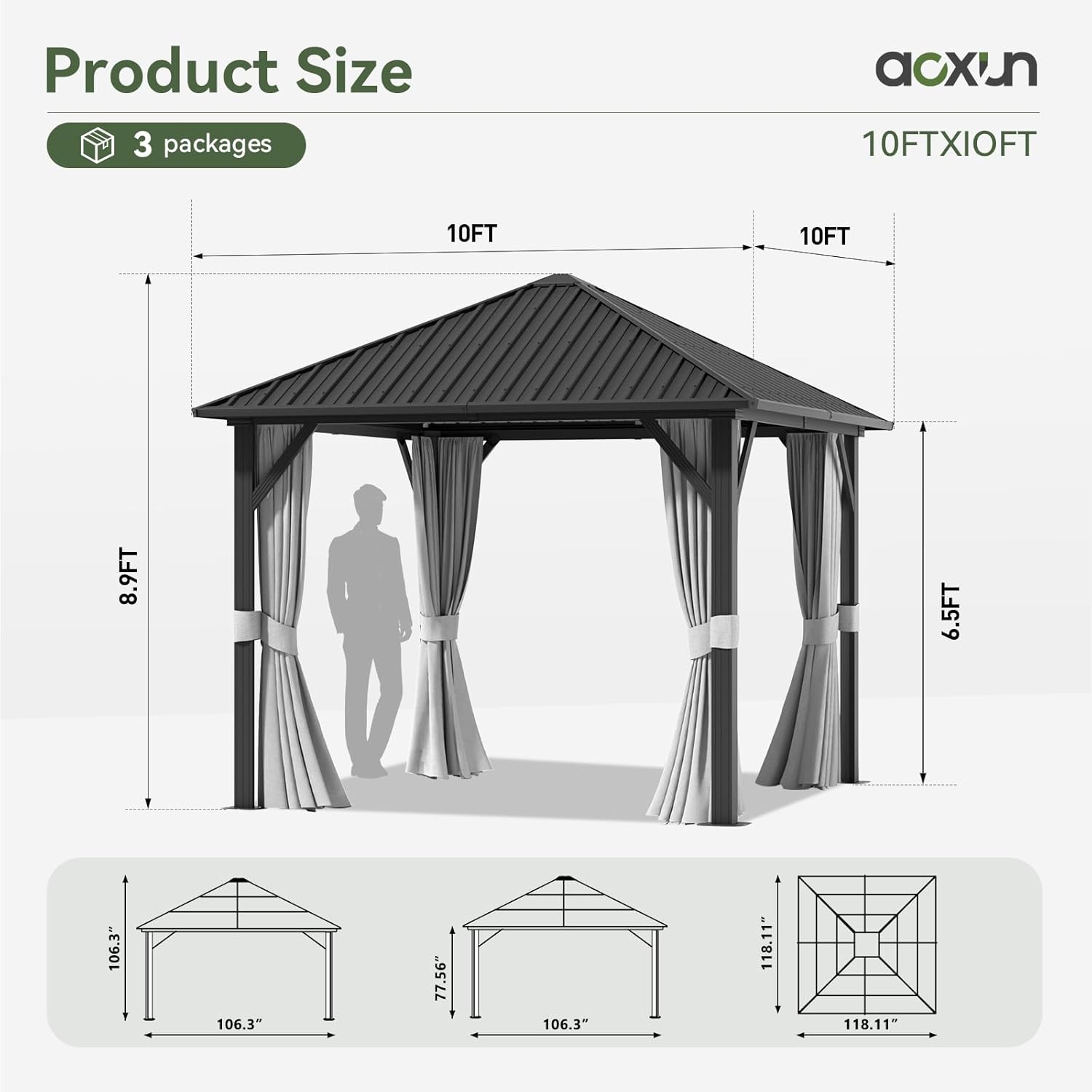 10'x10' Single Roof Gazebo