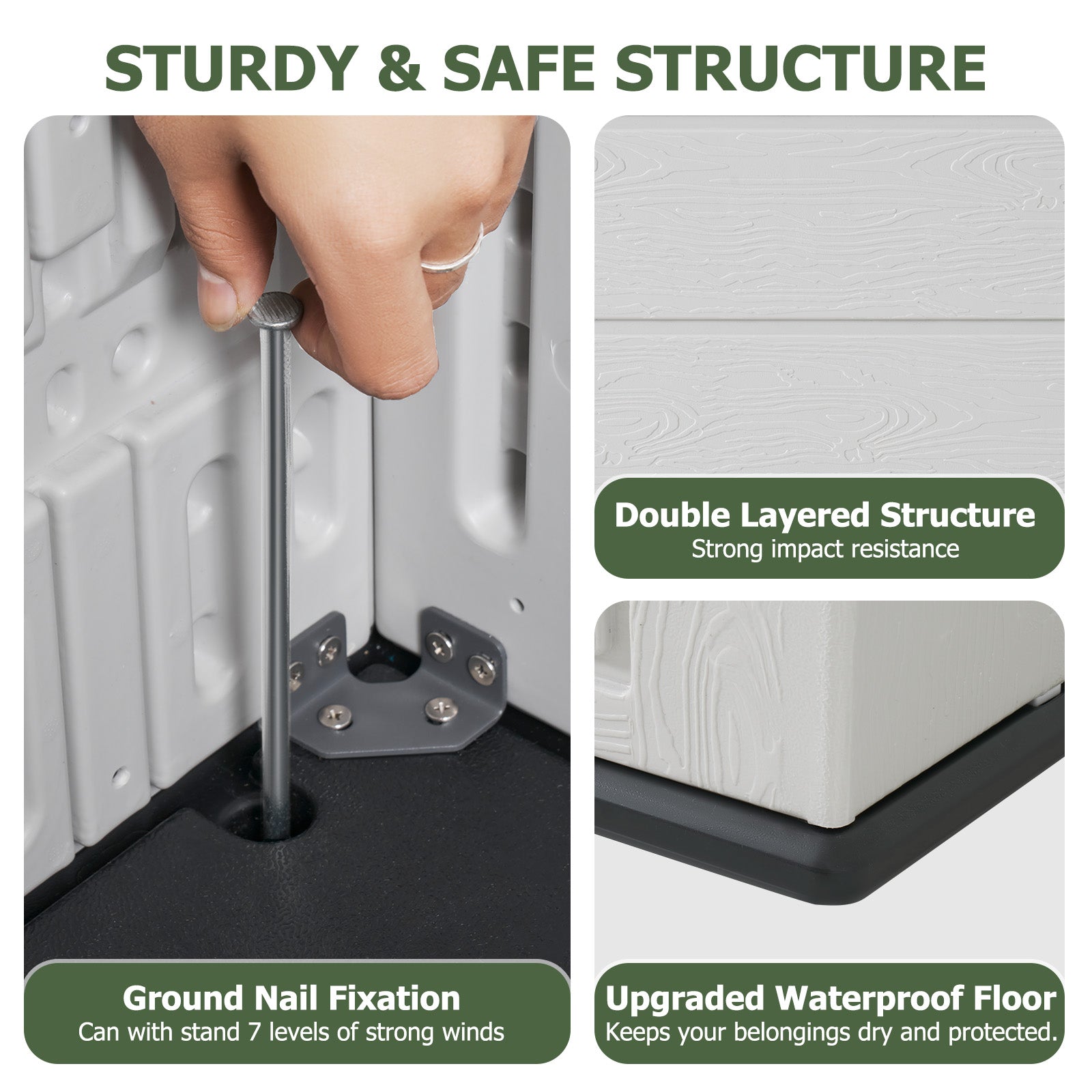 Aoxun 61 Cu.Ft Outdoor Storage Shed, Widened Outdoor Storage Cabinet Waterproof Vertical Resin Shed with Floor for Patio, Garden Tools, Pool Equipment, Easy to Assemble (White)