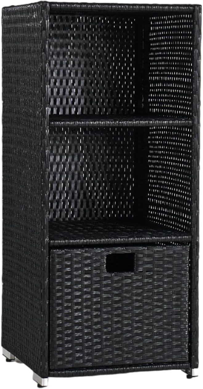 Wicker Pool Towel Cabinet with Bottom Drawer