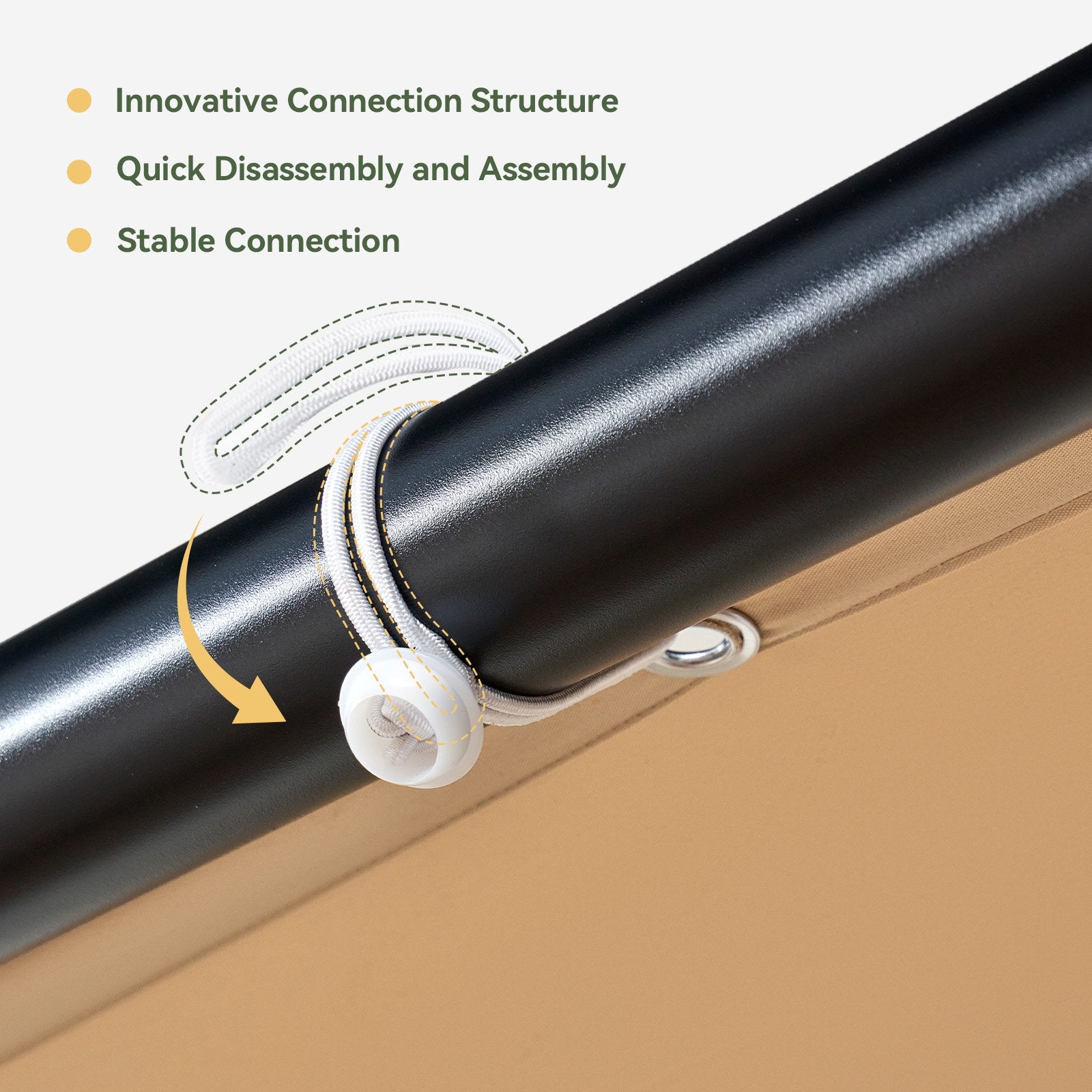 Aoxun 10x12 Lean to Gazebo Outdoor Pergola with Water Resistant & UV-Resistant, Wall-Mounted Canopy Sloped Roof Awning for Patio Backyard, Deck, or Garden Khaki
