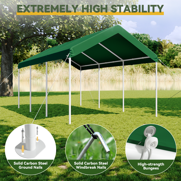 AOXUN 10*20FT Steel Frame Party Tent Canopy Shelter Portable Car Carport Garage Cover