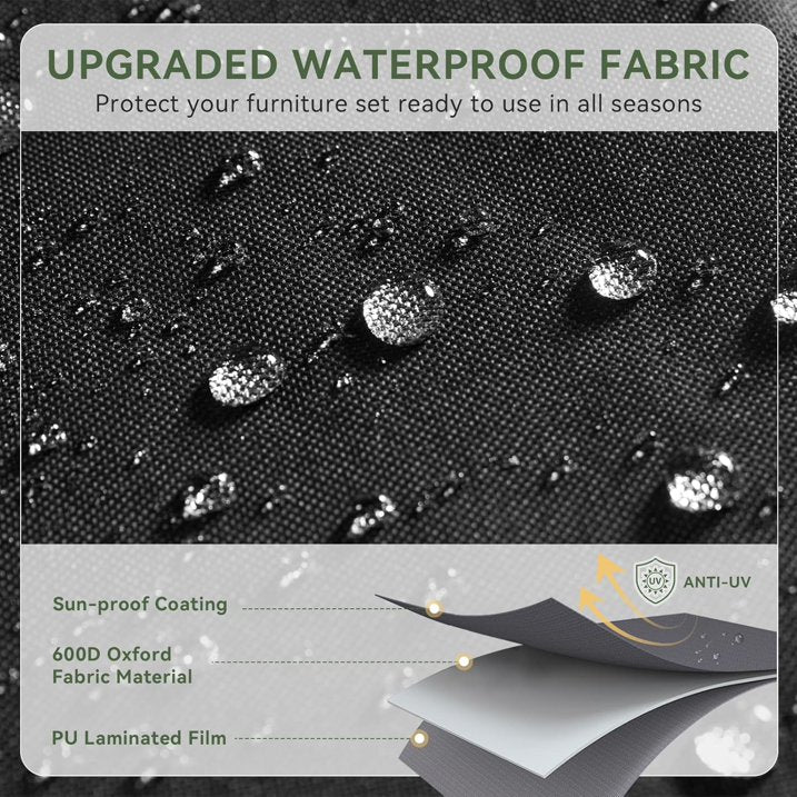 Aoxun 7 Pcs Outdoor Patio Furniture Sets with with 44'' Fire Table, Widen Armrests Wicker Outdoor Sectional for Backyard (Waterproof Cover Include)