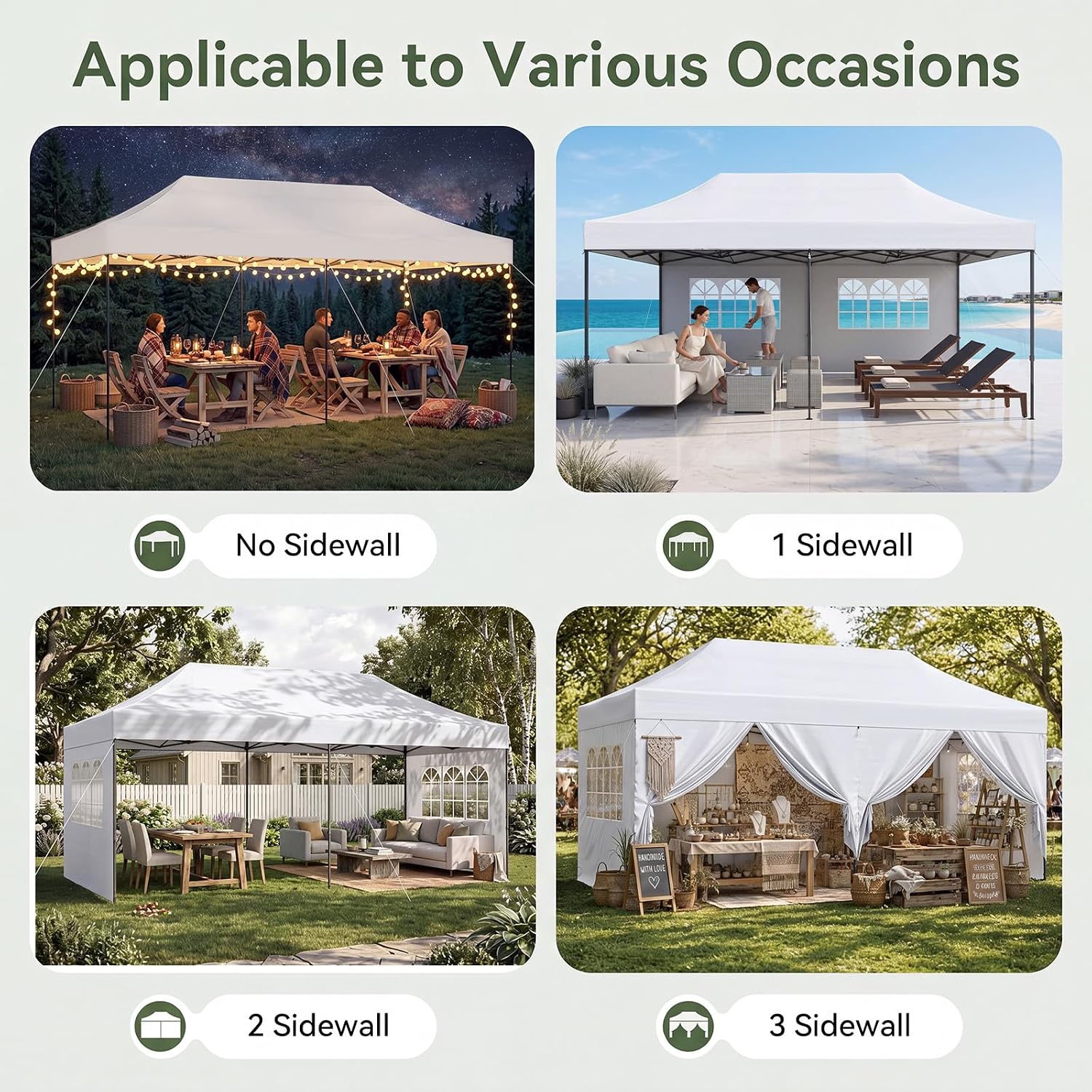 10' x 20' White Pop-Up Canopy - View 4