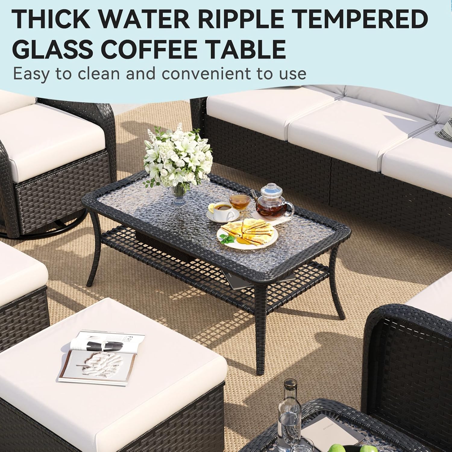 Wicker Patio Coffee Table - View 5