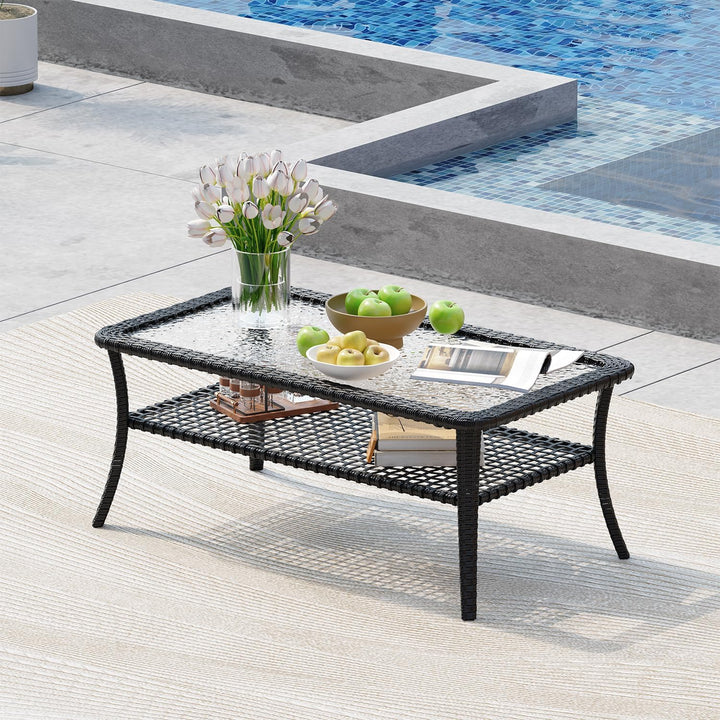Wicker Patio Coffee Table