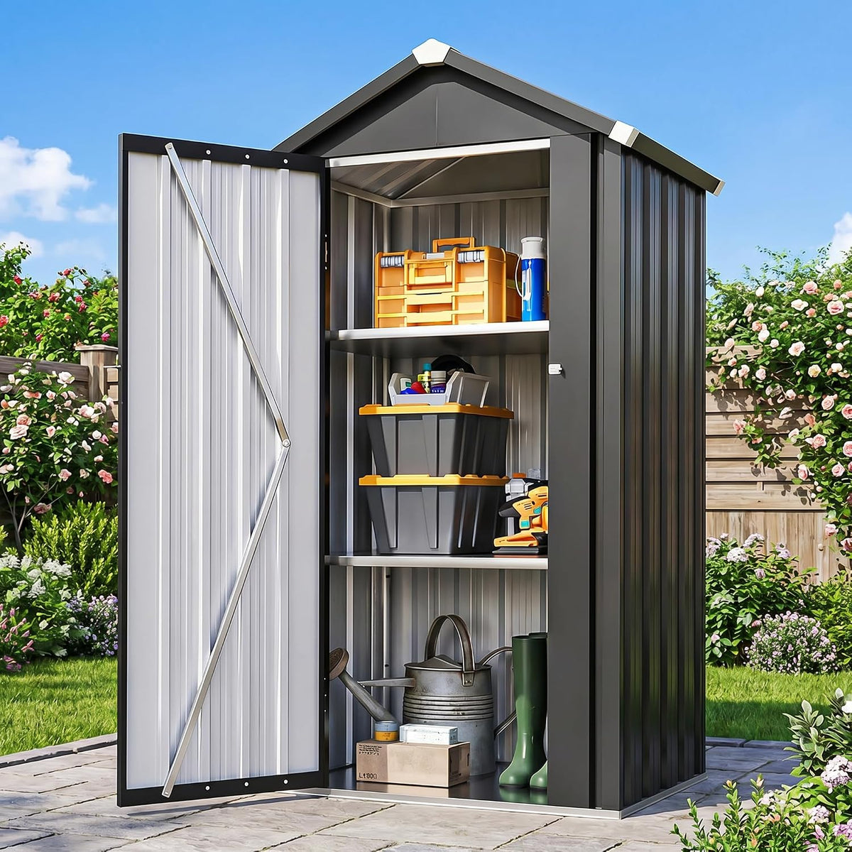 2.82' x 2.2' Vertical Metal Storage Shed
